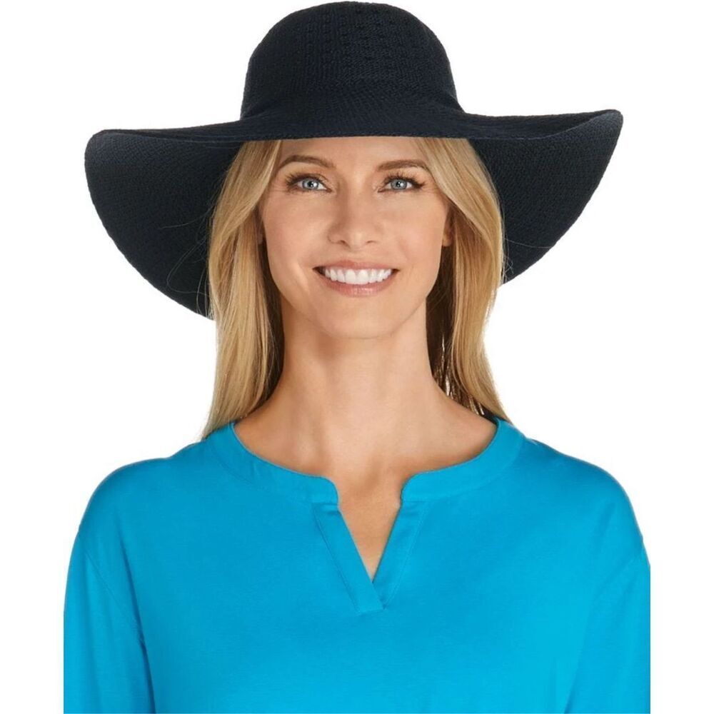 Coolibar Black Wide-Brim Hat